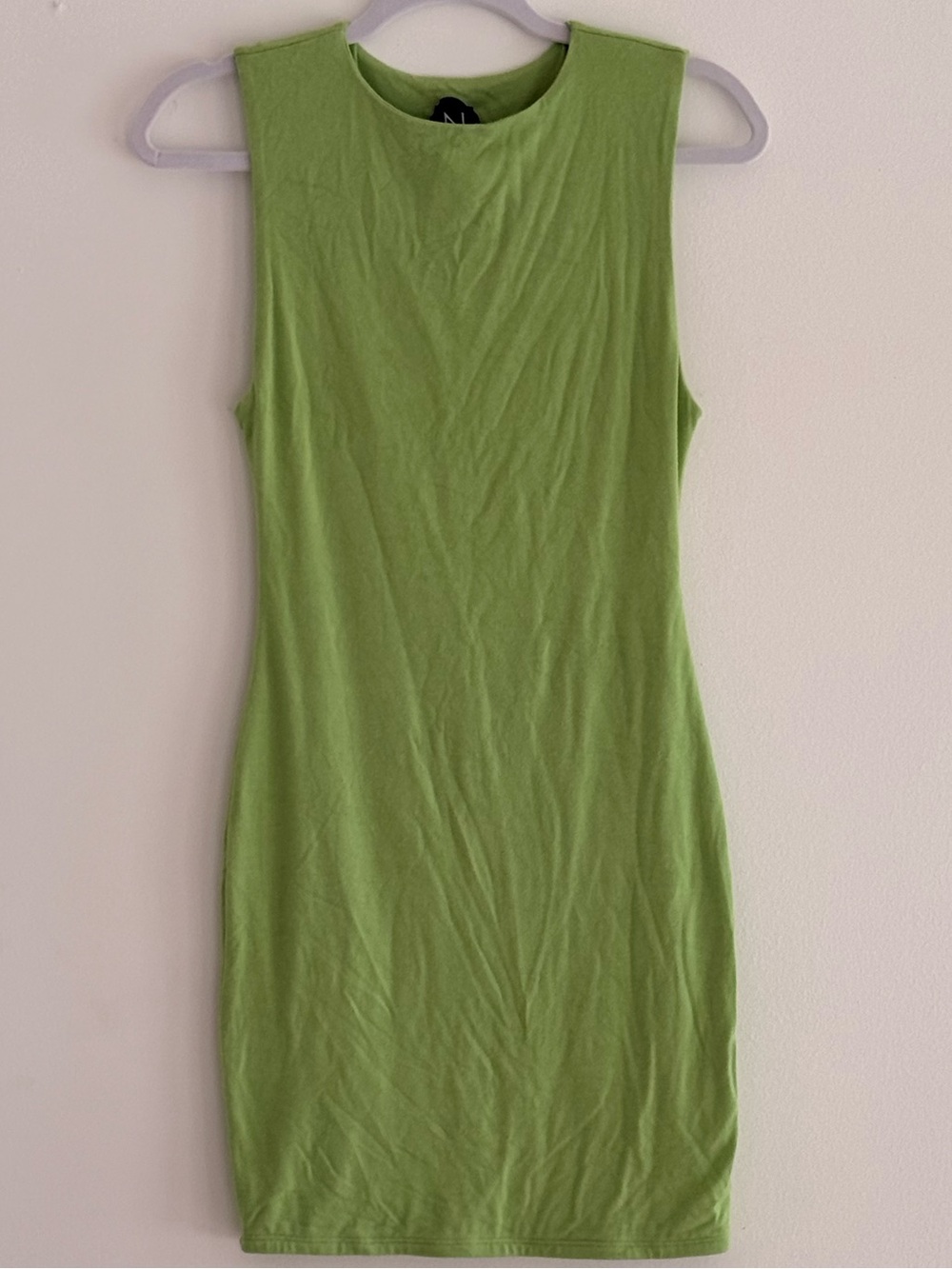 naked wardrobe Lime Green Sleeveless Bodycon Dress
